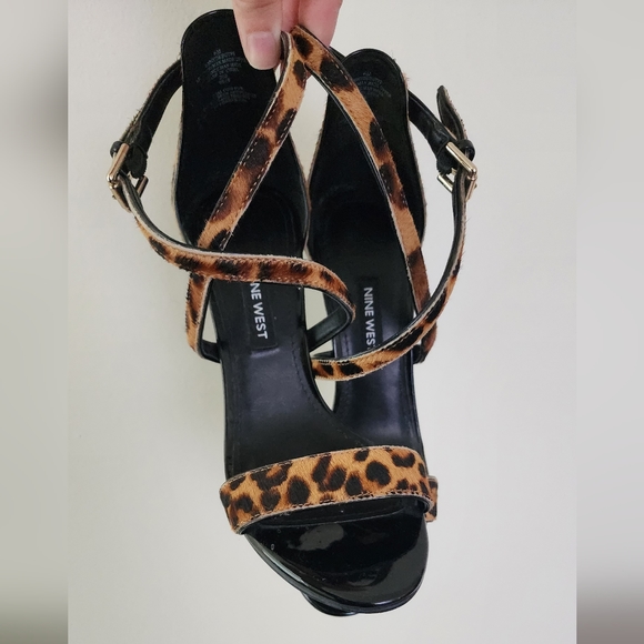 NINE WEST Leopard Print Calf Hair Womens Heels Size 6 - Picture 4 of 5